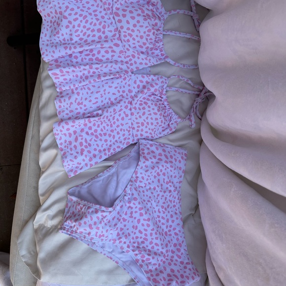 NEW!  Adorable‎ pink animal print like tankini! - Picture 3 of 5